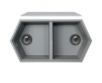 Мойка KitKraken Gulf Grey серый 850х444 + Подставка под кран Wing Gulf Grey